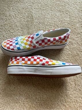 Vans Kids Checkerboard Slip-On Sneakers - Rainbow